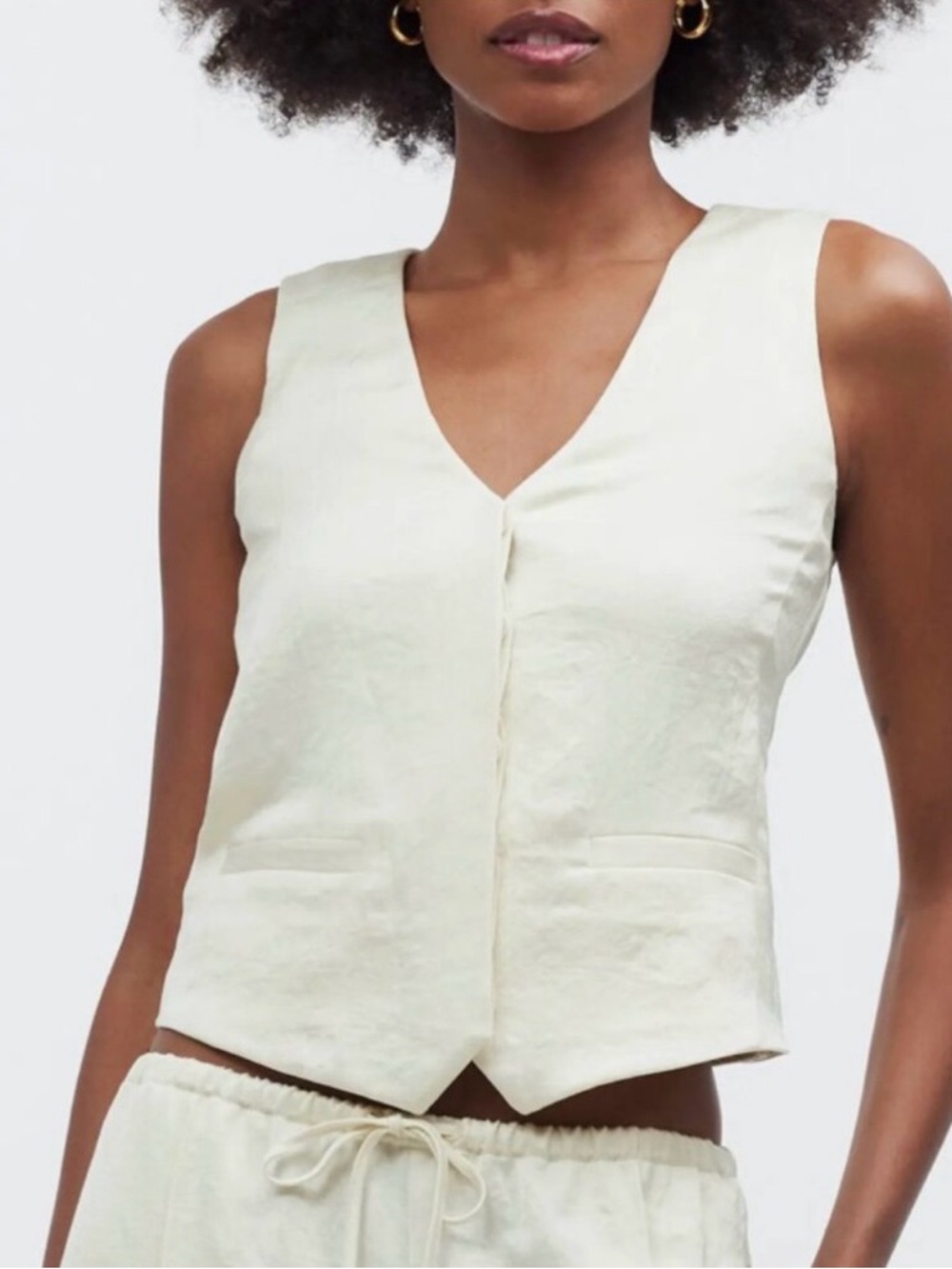 Madewell Silky Cream Lightweight Vest